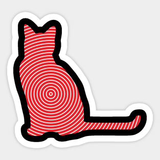 Cat Line Art Sticker